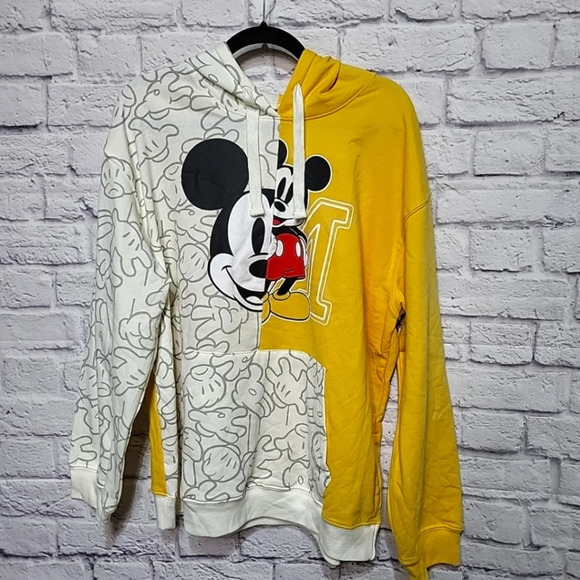 Disney Tops - Disney Mickey Mouse Yellow Split‎ Hoodie - Jr Size XXL (19)